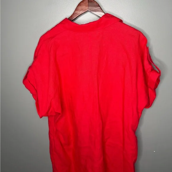 SOLD Chico’s Linen Roll Tab Dolman Midi Dress - Picture 8 of 13